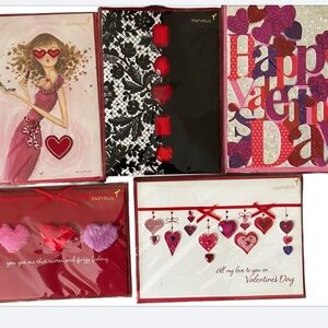 Papyrus Valentine’s Day Cards (5) Heartfelt Bejeweled Cards Red and Pink
